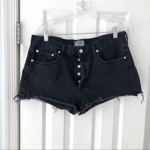 Black jean shorts